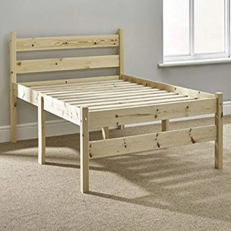 STRICTLY BEDS&BUNKS Extra Strong Pine Bed Frame with Sprung Mattress, 4ft 6 Double