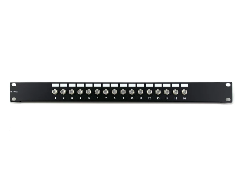 Networx 16 Port Fully Loaded F-Type Coaxial Patch Panel - 1U