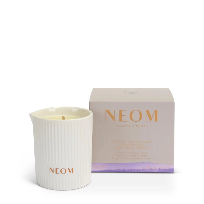 NEOM- Perfect Night's Sleep Intensive Skin Treatment Candle, 165g | Lavender, Chamomile & Patchouli Scent | Scent to Sleep