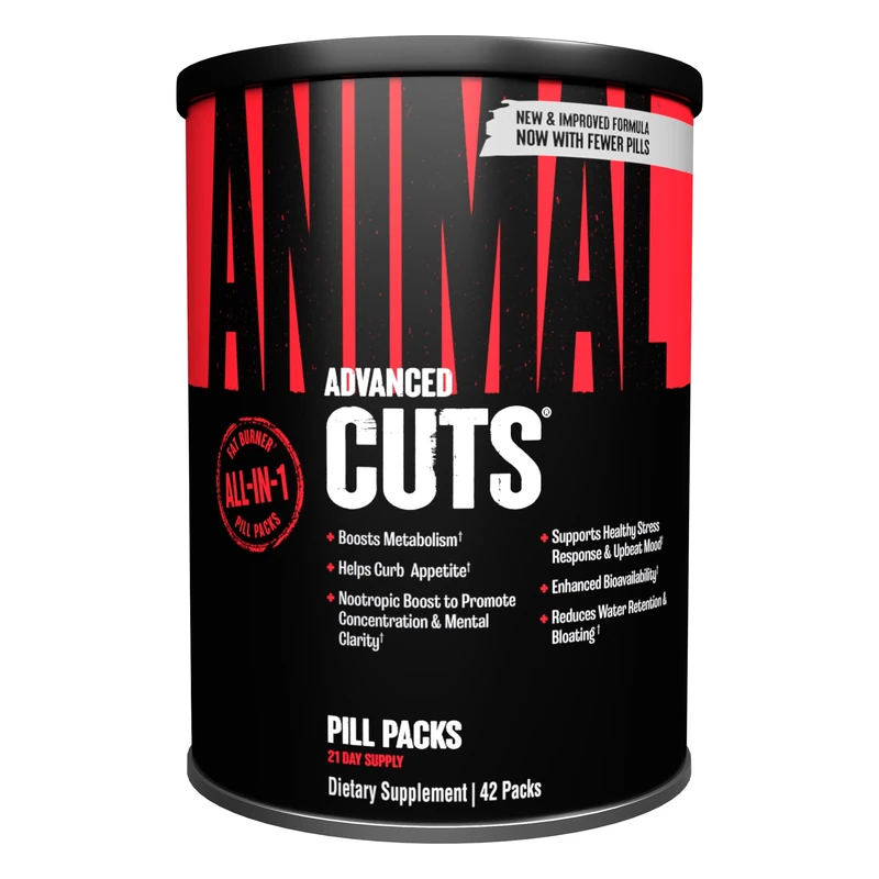 ANIMAL Cuts – All-in-one Formula with Over 35 Ingredients, Including Caffeine, ashwagandha & Ginseng – Thermogenic Supplement to Support Weight Loss – 42 Pill Packs
