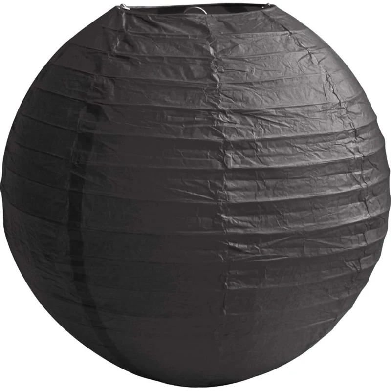 Time to Sparkle 18in Black Tissue Paper Round Lantern - Party Shade