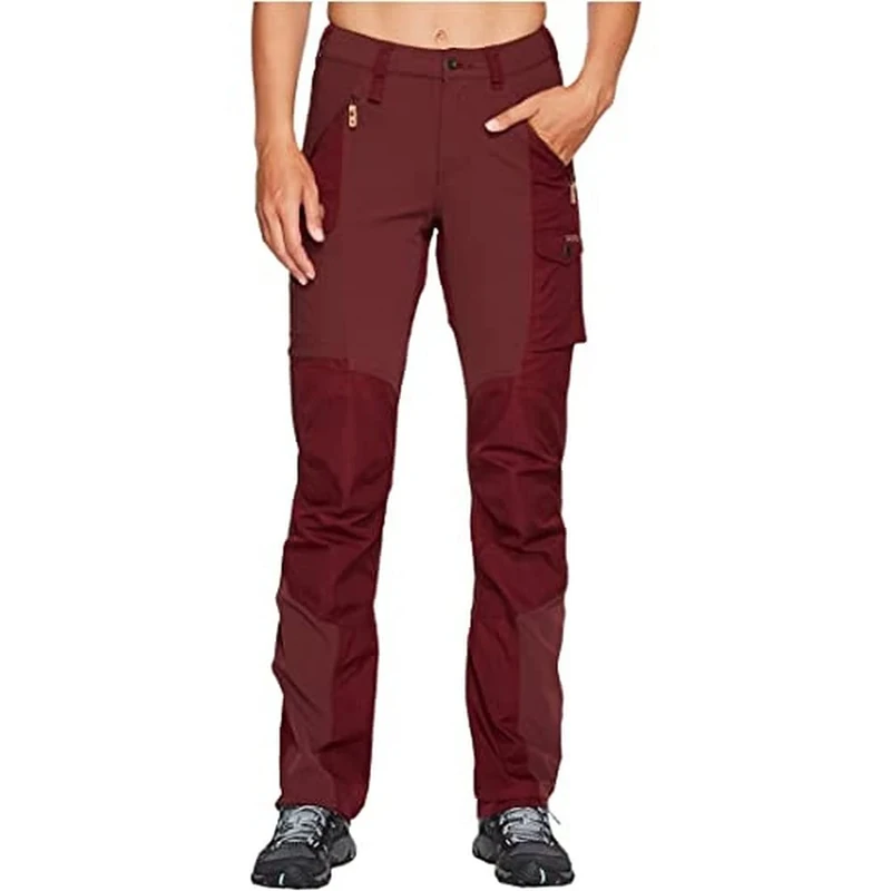 Fjallraven Nikka Trousers Curved W Sport Trousers - Dark Garnet, 36