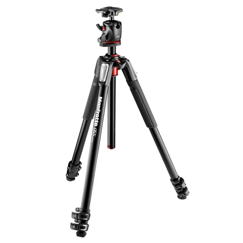 Manfrotto 055 Aluminum 3-Section Tripod Kit with Horizontal Column and Ball Head (MK055XPRO3-BHQ2), Black