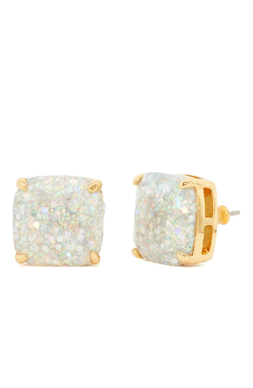 Kate Spade New York small square studs, Opal Glitter