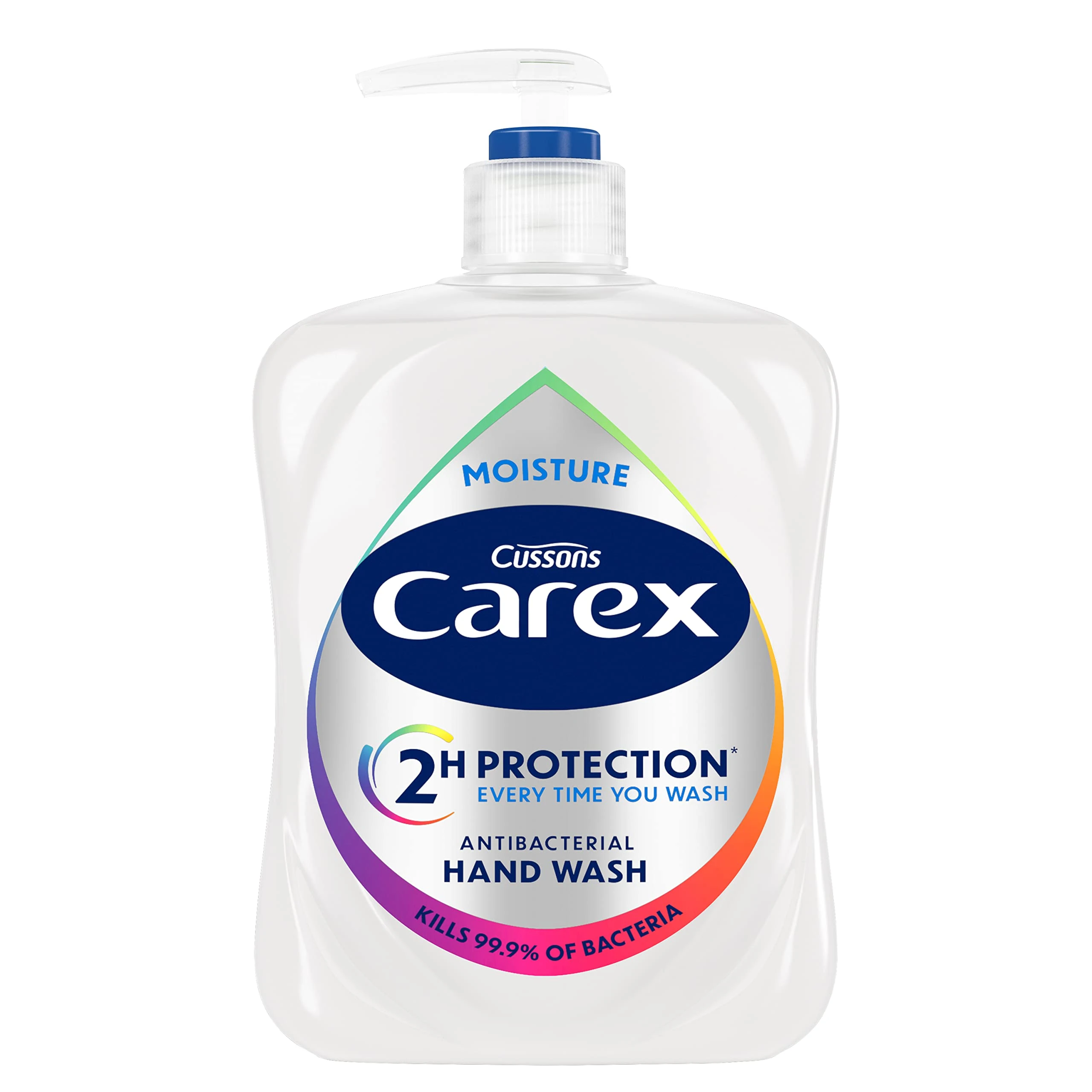 Carex 2 Hour Protection Antibacterial Moisture Hand Wash, Boosted Moisturising Action, Added Vitamin E for Soft Hands, Bulk Buy, Pack of 6 x 500 ml