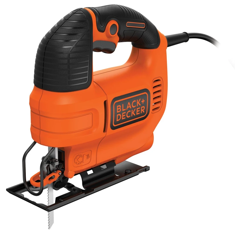 Black+Decker Stichsäge, Pendelhubsäge ( 520W, max. 70 mm Schnitttiefe, mit Softgriff, Sight-Line-Kanal, Schutzbügel, integrierte Sägeblasfunktion, ergonomische Griffe, inklusive Holzsägeblatt) KS701E