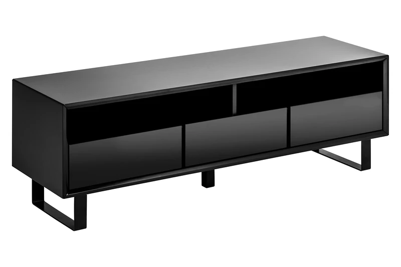 Premier Housewares 3-Drawers/2-Shelves High Gloss Media Cabinet, Black