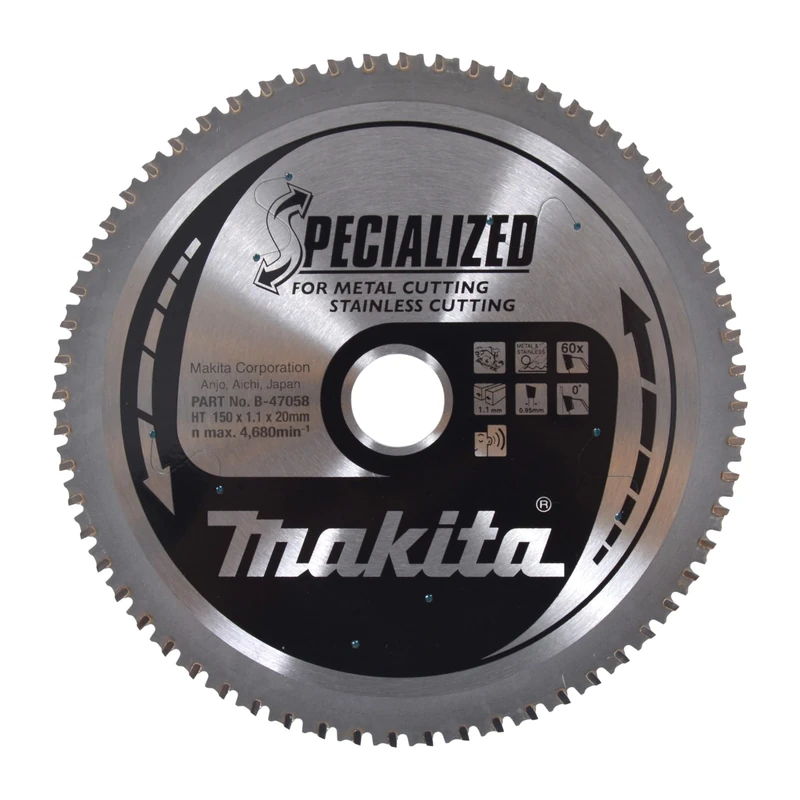 Makita B-47058 Specialized Metal Cutting TCT Saw Blade 150x20x60T
