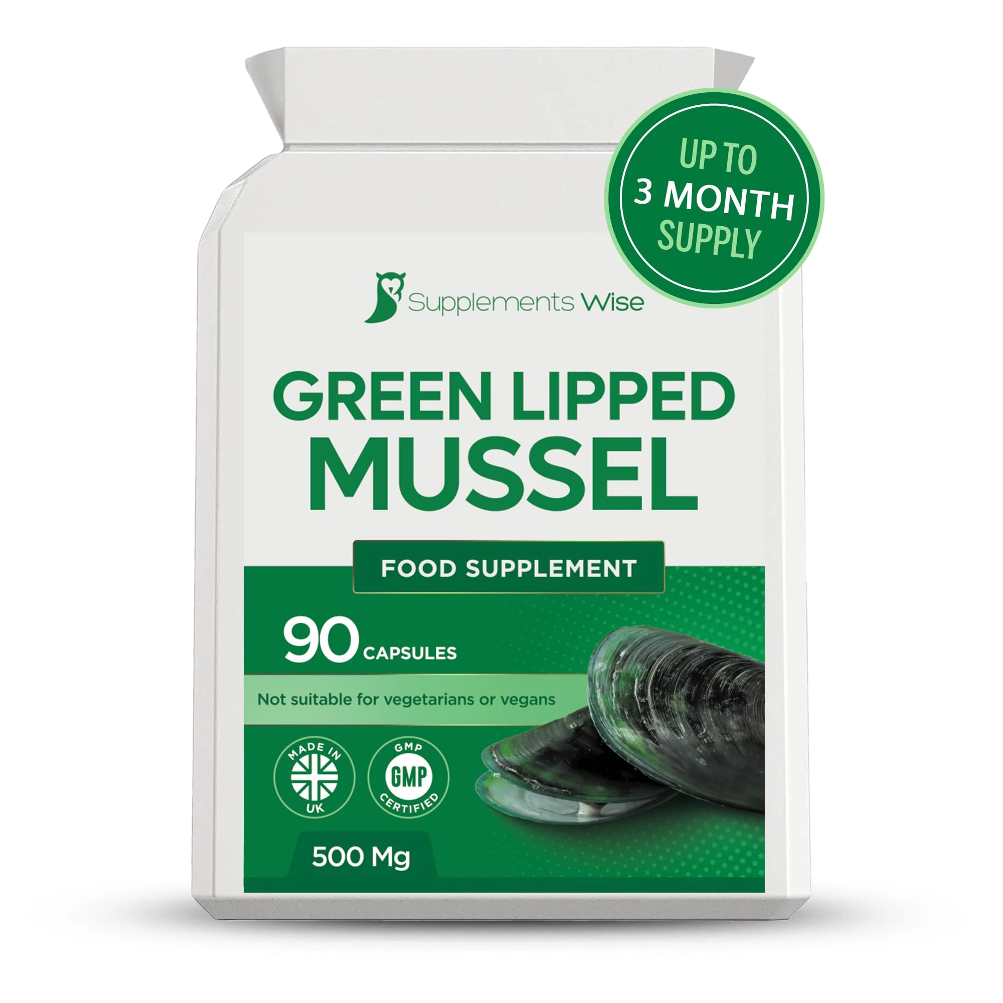 Green Lipped Mussel for Dogs - Also for Humans - 90 x 500mg - Green Lipped Mussel Capsules - Pure New Zealand Powder - Hip, Knee and Joint Care Supplement - Naturally Contains Omega 3