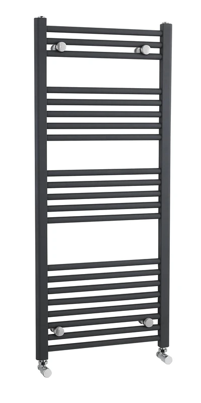 Nuie Radiator MTY105 |Modern Bathroom Vertical Heated Ladder Towel Straight Rails, 1150mm x 500mm, Anthracite, Set of 2 Pieces