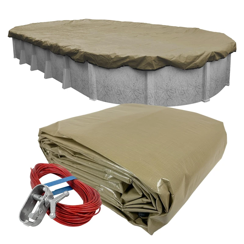 Robelle 601218-4 Pool Cover for Winter, Superior, 12 x 18 ft Above Ground Pools