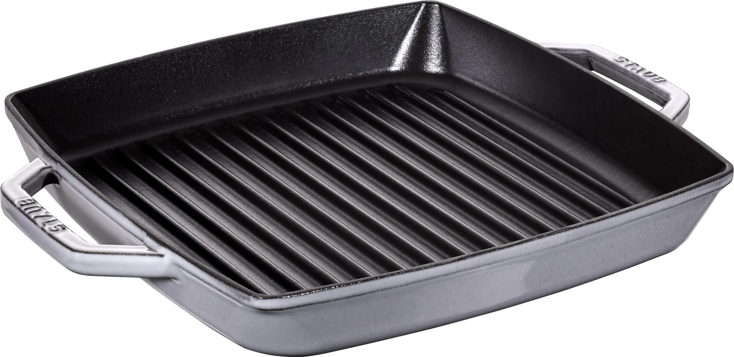 STAUB 1004886 Cast Iron Double Handle Grill Pan 28 x 28 cm Graphite Grey