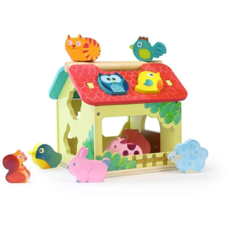 Vilac Vilac2475S Farm With Shapes - Wooden Sorting Toy