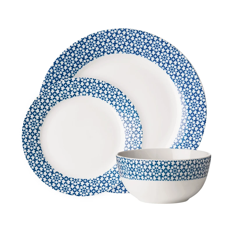 Avie Casablanca Dinner Set, 12-Pieces - Blue - Image 1