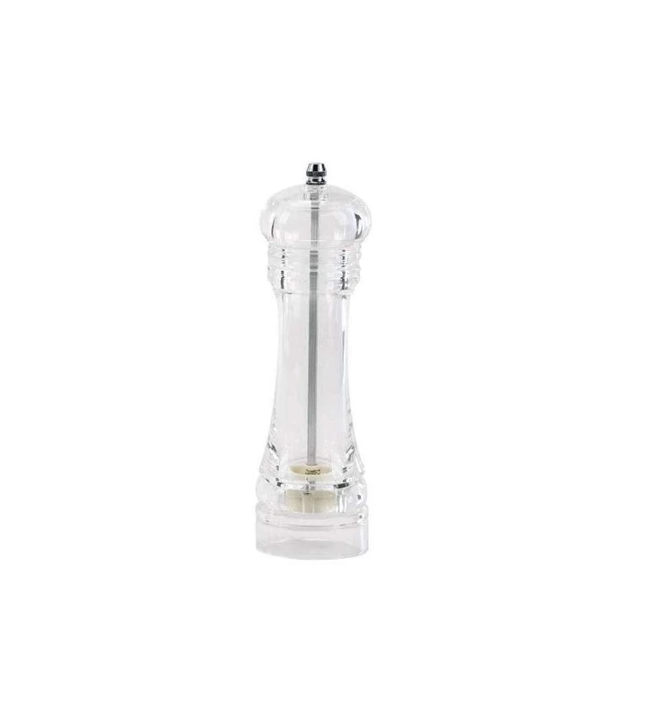ILSA ChefPlus Acrylic Pepper Mill, Carbon Steel Grinder, Height 20 cm