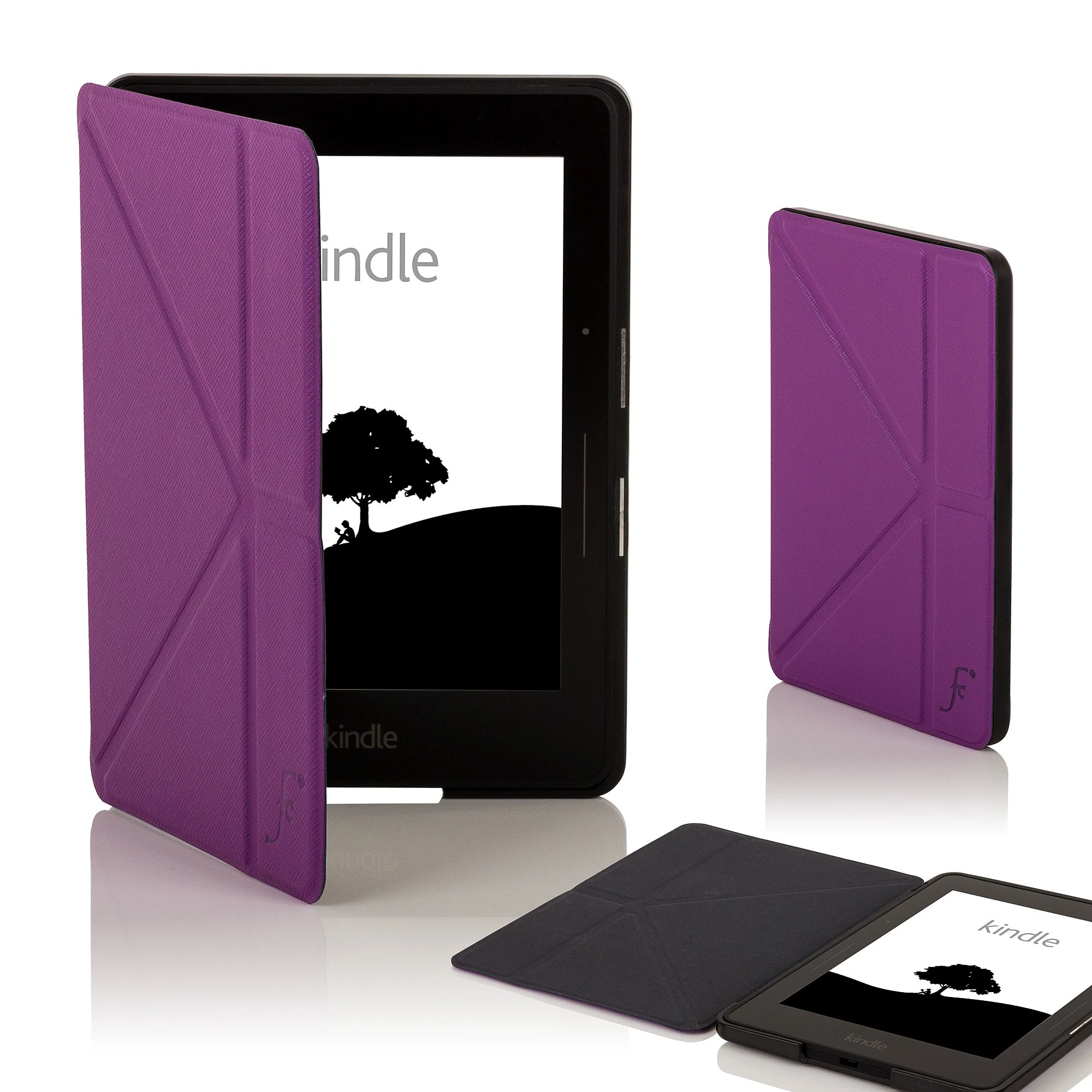 Forefront Cases Case for Amazon Kindle Voyage (2014 Model) - Purple - Origami Stand Design Case (Cover) - Slim, Light & Protective, Smart Auto Sleep-Wake Function Cover for Kindle Voyage