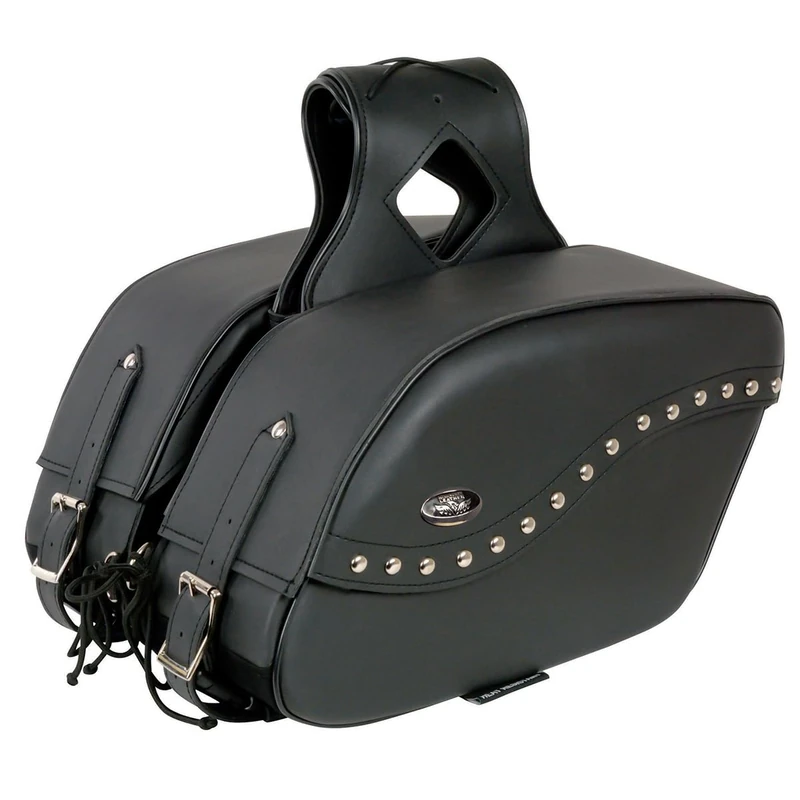 Milwaukee Leather SH646ZB-BLK-PCS Black PVC Zip-Off Saddle Bag
