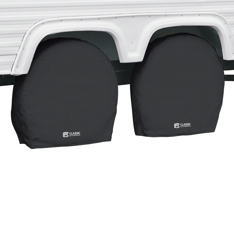 Classic Accessories Over Drive RV Wheel Covers, Wheels 27"-30" Diameter, 8.75" Tire width, Black