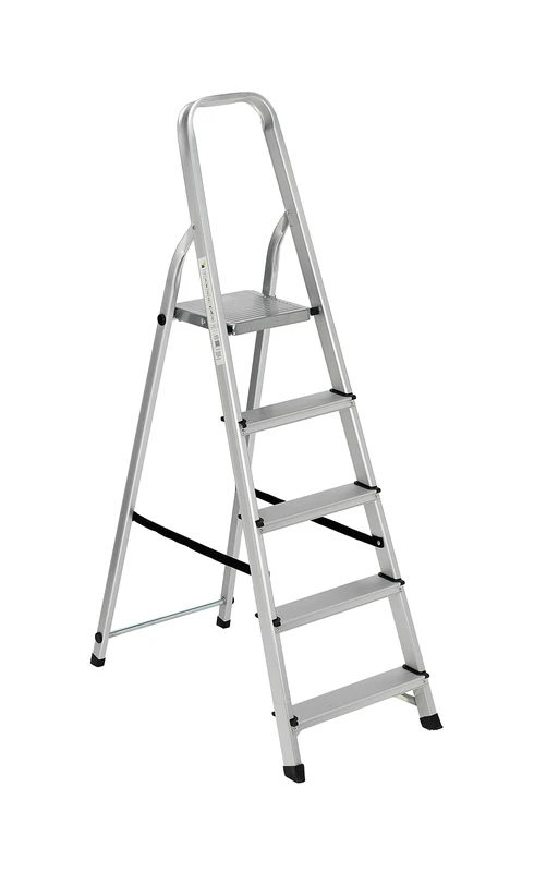 GARDEN FRIEND S1405105 Everest Aluminium Ladder for Home & DIY Use Maximum Load 150 kg, Silver