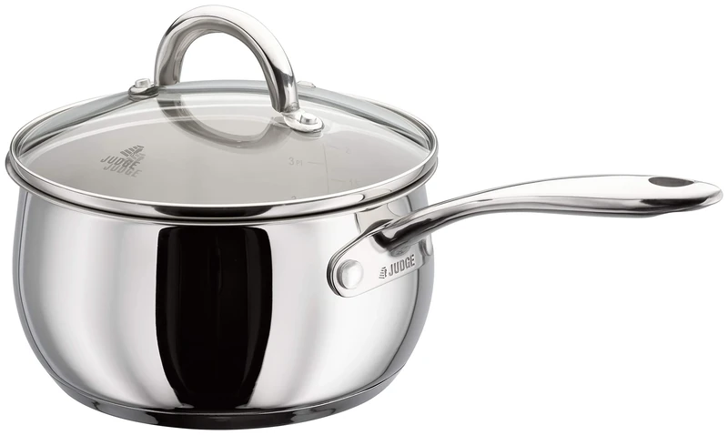 Judge 18cm Saucepan, 2L, Stainless Steel, Silver, 20 x 30 x 25 cm