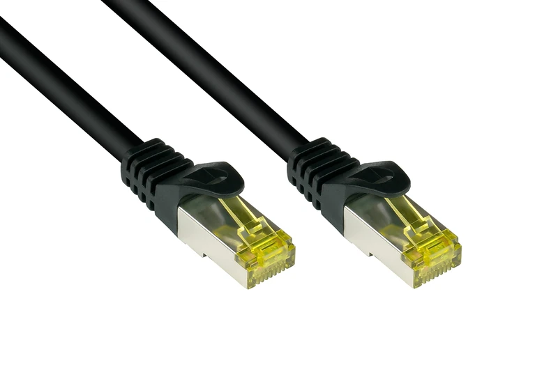 Alcasa Good Connections Cat.5e Ethernet LAN Patch Cable Snagless RNS, SF/UTP, 100 MHz; Gigabit Capable (10/100/1000 Base-T Ethernet Networking) for Patch Panel, Switch, Router, Modem black black 90 m