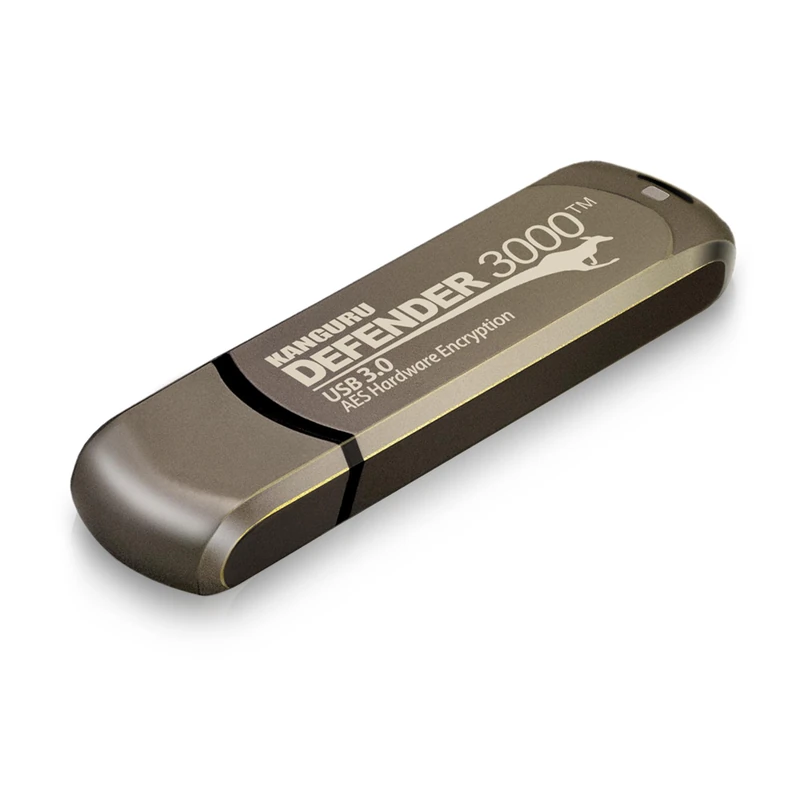 Kanguru Defender 3000 – 32 GB Hardware Encrypted Flash Drive - FIPS 140-2 Level 3 Certified - SuperSpeed USB 3.0 – Water Resistant
