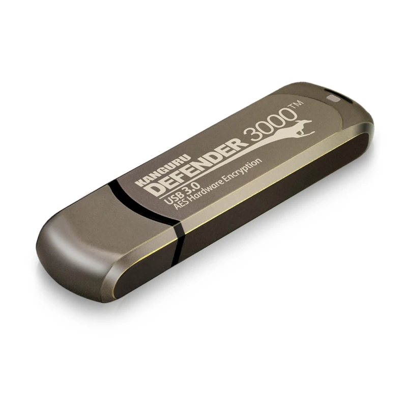 Kanguru Defender 3000 – 64 GB Hardware Encrypted Flash Drive - FIPS 140-2 Level 3 Certified - SuperSpeed USB 3.0 – Water Resistant
