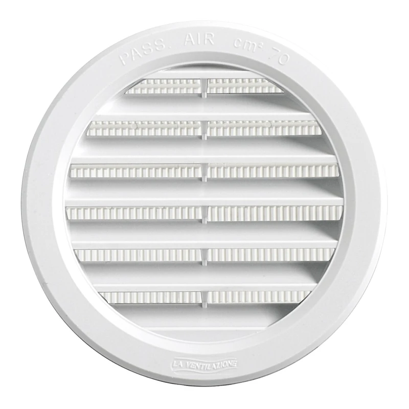 La Ventilazione T10RB T10RB-Y Ventilation Grille Plastic Round Recessed White, ø 120 mm