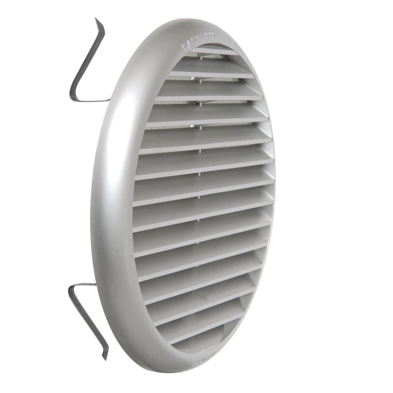 La Ventilazione TUR160CR TUR160CR-Y Plastic Grill with Springs, Silver, 175 mm, Satin Chrome, ø175 mm