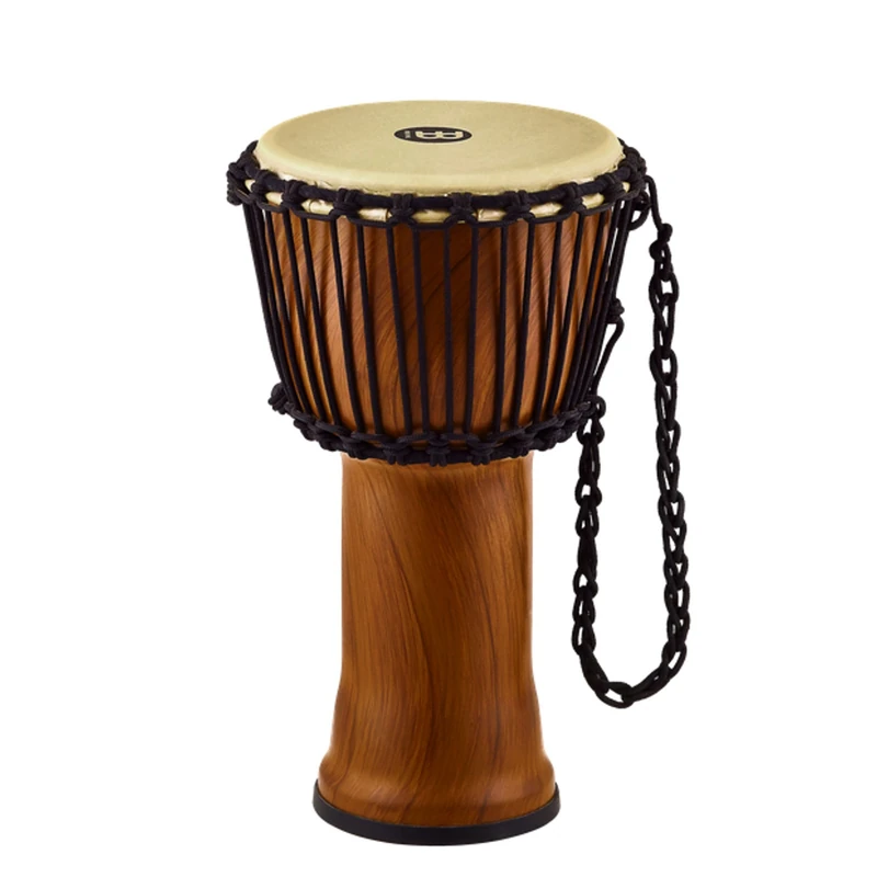 Meinl Percussion Rope Travel Djembe - Small Handdrum - With Nylon Ropes - Diameter 8 Inches - Plastic, Brown (PADJ3-S-Y) - Image 1