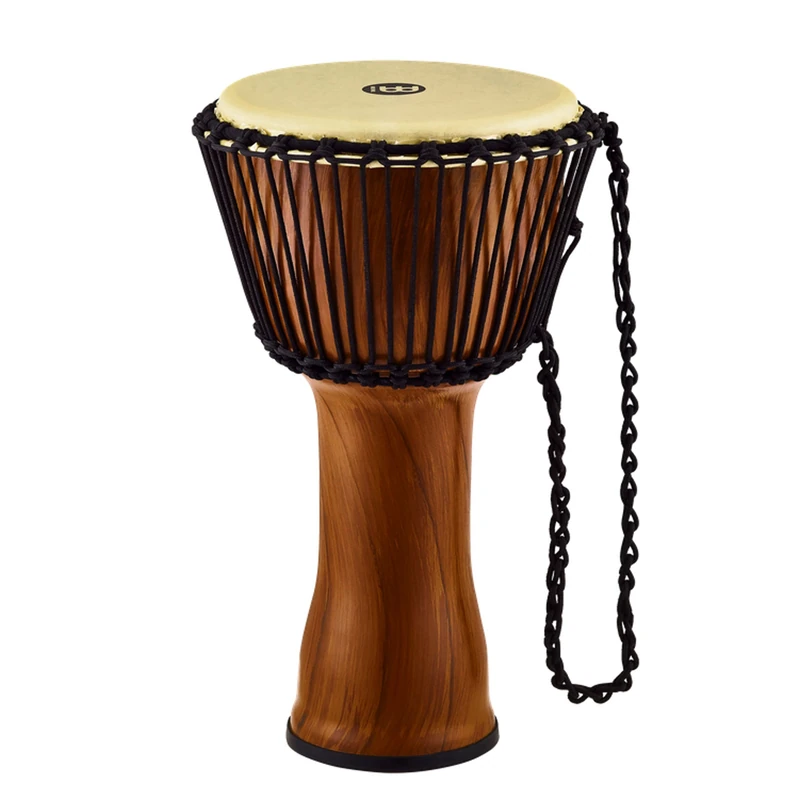 Meinl Percussion Rope Travel Djembe - Medium Sized Handdrum - With Nylon Ropes - Diameter 10 Inches - Plastic, Brown (PADJ3-M-Y)