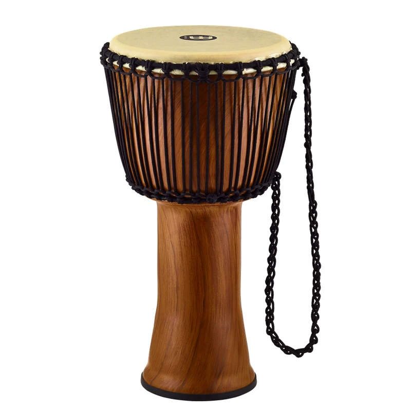 Meinl Percussion Rope Travel Djembe - Large Handdrum - With Nylon Ropes - Diameter 12 Inches - Plastic, Brown (PADJ3-L-Y)