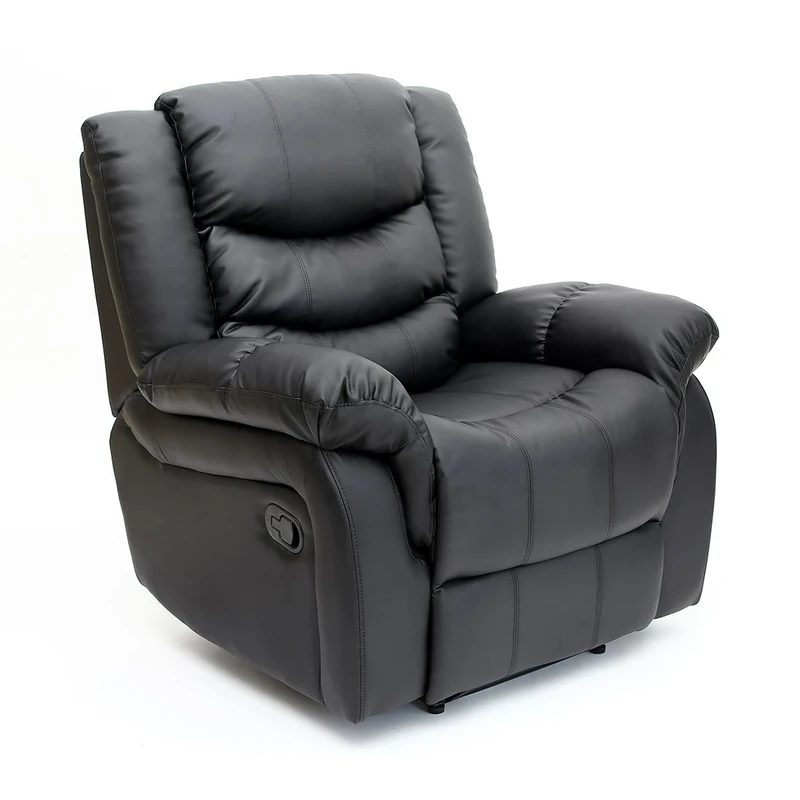 More4Homes SEATTLE BONDED LEATHER RECLINER ARMCHAIR SOFA HOME LOUNGE CHAIR RECLINING GAMING (Black)