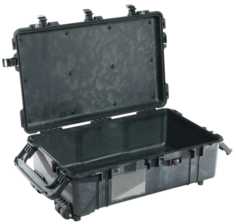 PELI 1670 Waterproof Container With Wheels and Telescopic Handle, IP67 Watertight and Dustproof, 126L Capacity, Made in US, No Foam, Black