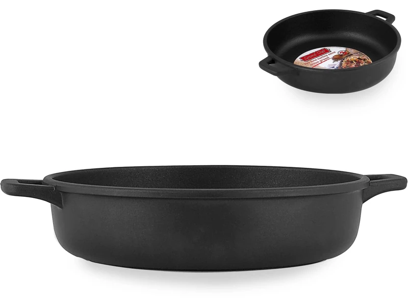 Home Frying Pan Fus Non-Stick Granchef 2 Handles Cm36 Cookware, Die-cast Aluminium, Black, 36 cm