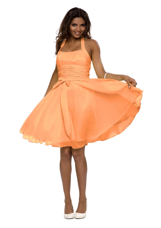 Astrapahl Women's co8002ap Knee-Length Plain Cocktail Sleeveless Dress, Orange (Mango), 8 (Manufacturer Size: 32)