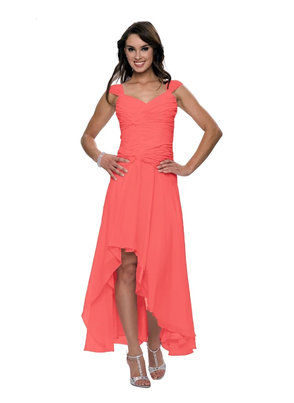 Astrapahl Women's co6021ap Knee-Length Plain Cocktail Sleeveless Dress, Pink (Watermelon), 14 (Manufacturer Size: 38)