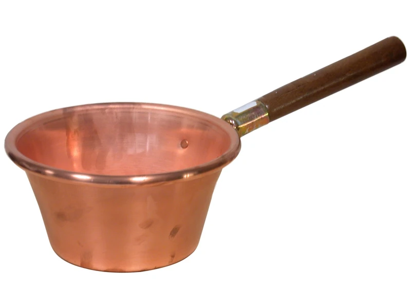 Home Round Copper Rame 28 cm Wooden Handled Pot with Handle