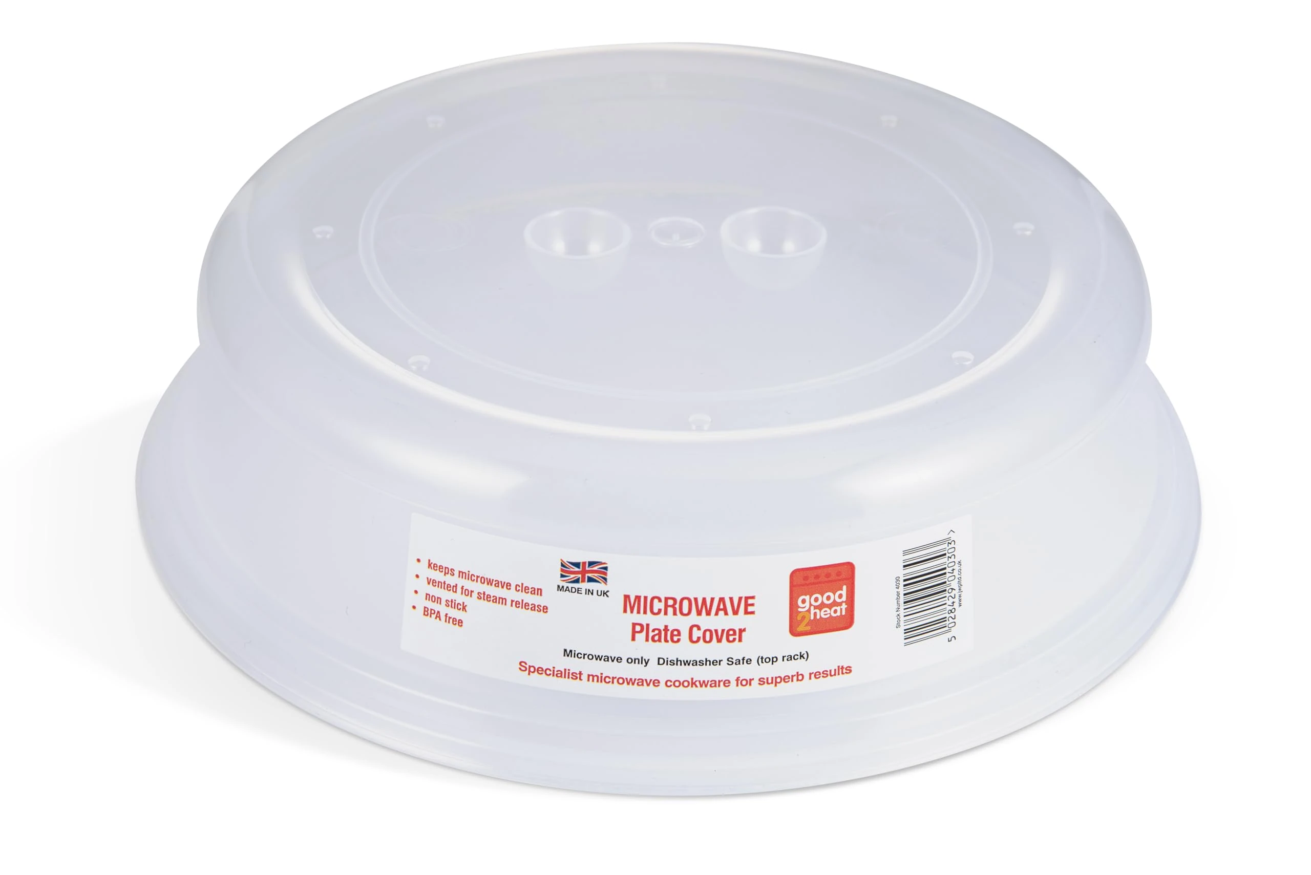 Good2Heat Microwave Plate Cover 27cm - BPA Free & Dishwasher Safe Microwave Cover For Food 27 x 27 x 6.5cm, Red