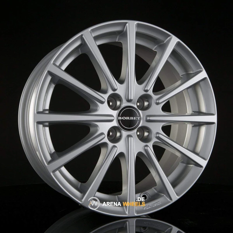 Borbet BL4 7 x 17 ET 48 Bolt Circle 4 x 100 Hub Centering 64 BL4 70748100464.0BS, Brilliant Silver