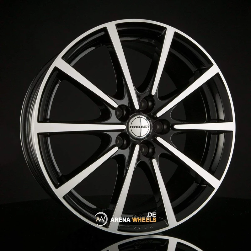 Borbet BL5 8 x 18 ET 34 Bolt Circle 5 x 120 Hub Centering 72.5 BL5 80834120572.5BP, Black Polished