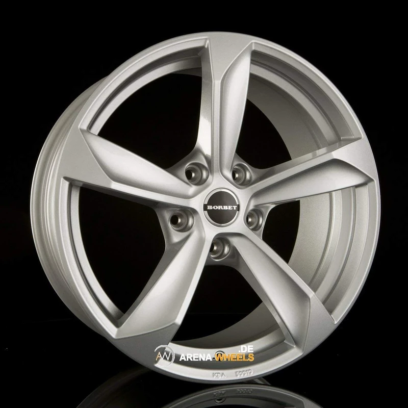 Borbet S 8 x 17 ET 40 Bolt Circle 5 x 112 Hub Centering 72.5 S 80740112572.5BS/T, Brilliant Silver