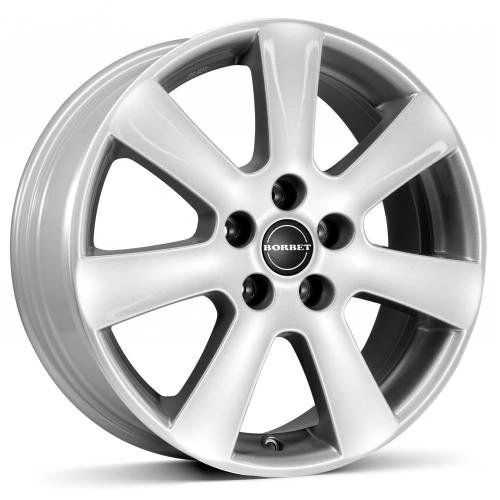 Borbet CA 7 x 17 ET 38 Bolt Circle 4 x 100 Hub Centering 64 CA 70738100464KS, Crystal Silver