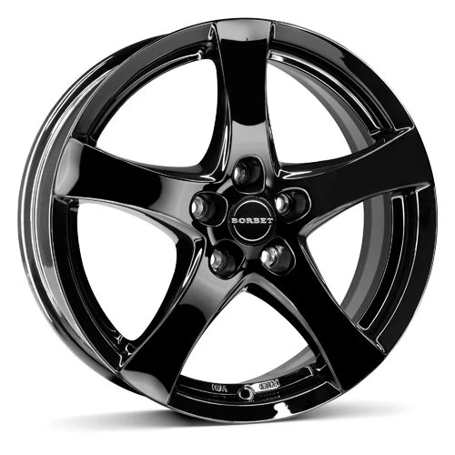 Borbet F 7 x 17 ET 50 Bolt Circle 5 x 112 Hub Centering 57.06 F 70750112557.1BG/T, Black Glossy Alloy Wheel