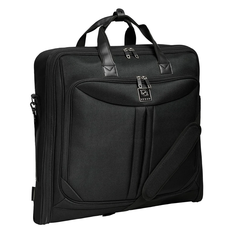 ZEGUR Premium Suit Bag for Men Carry On - Garment Bag for 4 Suits - Travel & Business Suit Carriers for Men with Shoulder Strap and Laptop Compartment