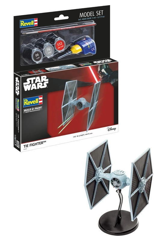 Revell 63605 Model Set TIE Fighter 1:110 Scale Unbuilt/Unpainted Plastic Model Kit with Accessories