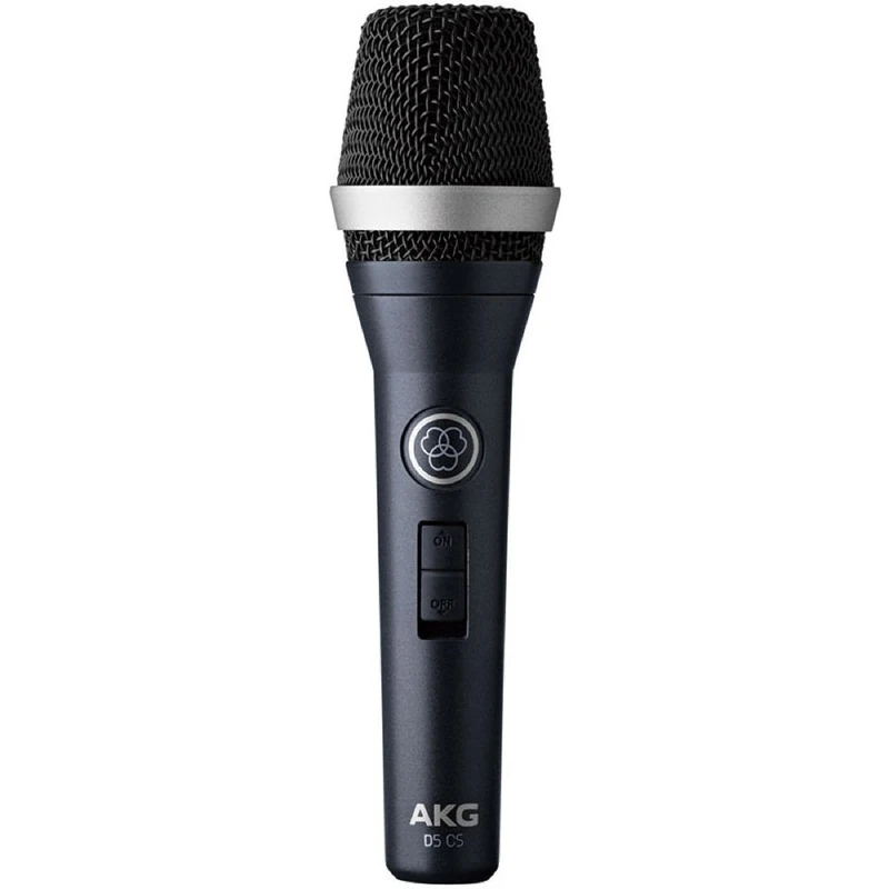 AKG D5 CS Professional Dynamic Vocal Microphone- Cardioid polar pattern, Dynamic Style, On/Off Switch, Integrated pop filter, dual shock mount capsule, patented laminated Varimotion diaphragm