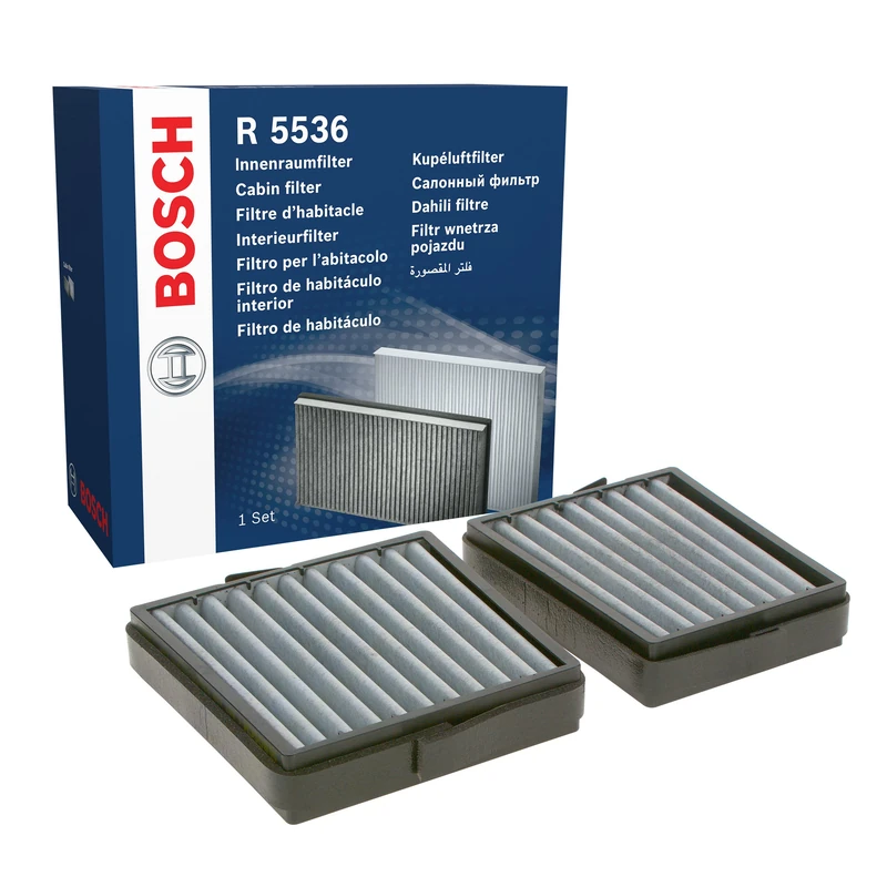 Bosch R5536 Activated Carbon Cabin Filter, Replacement Filters - Against Unpleasant Smells, Pollen and Dust for Cleaner Air Inside the Vehicle