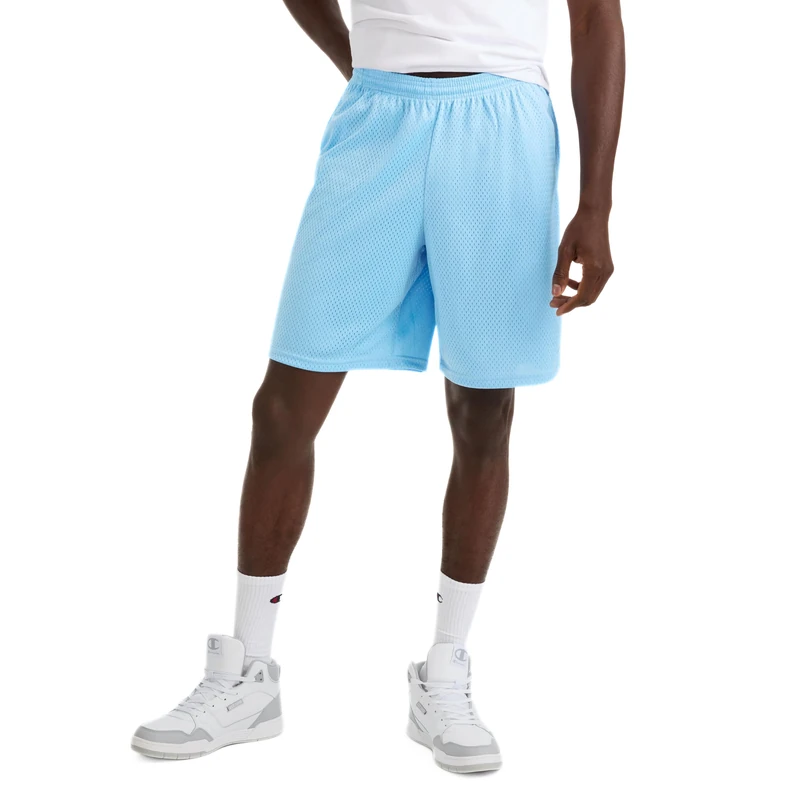 Champion Men's Mesh Gym, Lightweight Athletic Shorts (Reg. Or Big & Tall), Swiss Blue C Patch Logo, X-Large