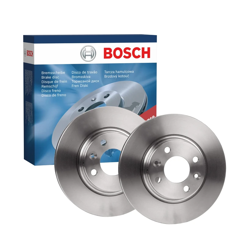 Bosch BD2146 Brake Disc Set - 258 mm Vented High-Carbon Discs - Front Axle - ECE-R90 Certified - Improved Cooling, Reduced Brake Fade, Corrosion Protection - 1 Set of 2 Discs